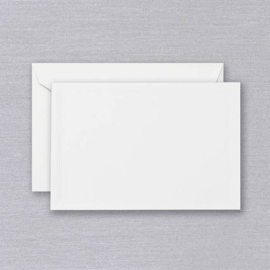 Crane Triple Debossed Frame Pearl White Card (10 ea)