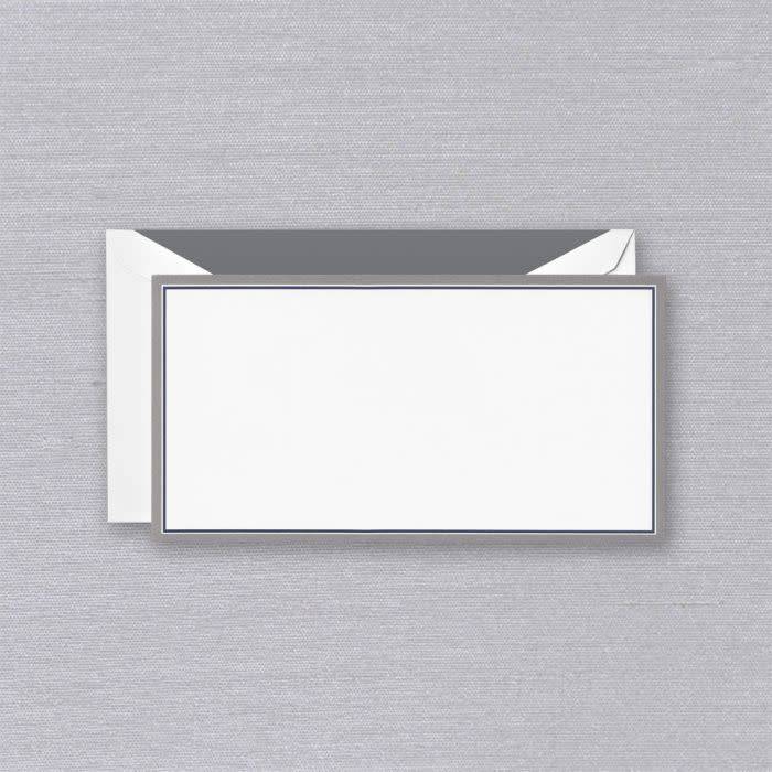 Crane Charcoal and Navy Bordered Monarch Card (10 ea)