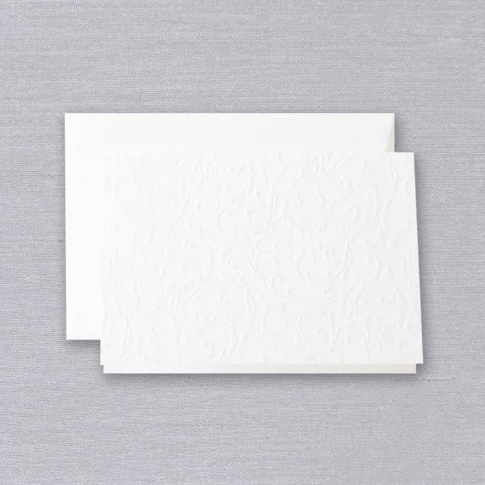 Crane Pearl White Blind Embossed Note (10 ea)