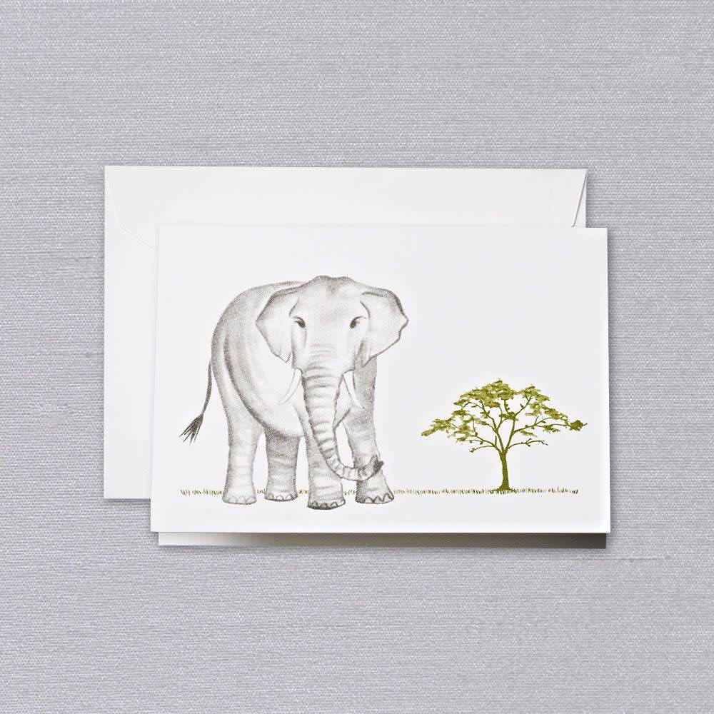 Crane Brushstroke Elephant Note (10 ea)