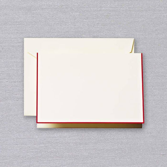 Crane Red Bordered Ecru Note (10 ea)
