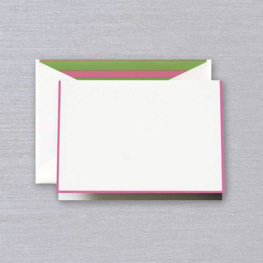 Crane Raspberry Bordered Note (10 ea)