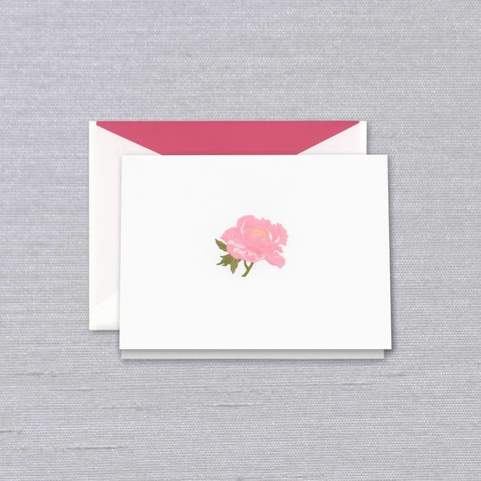 Crane Engraved Peony Note (10 ea)