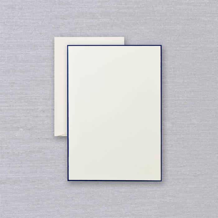 Crane Regent Blue Bordered Ecru Half Sheet (20 ea)
