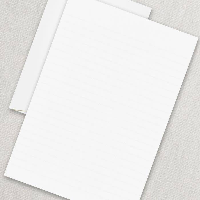 Crane Ruled Pearl White Half Sheet (20 ea)