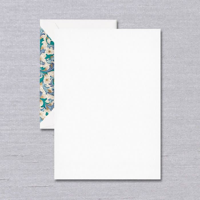 Crane Blue Florentine Pearl White Half Sheet (20 ea)