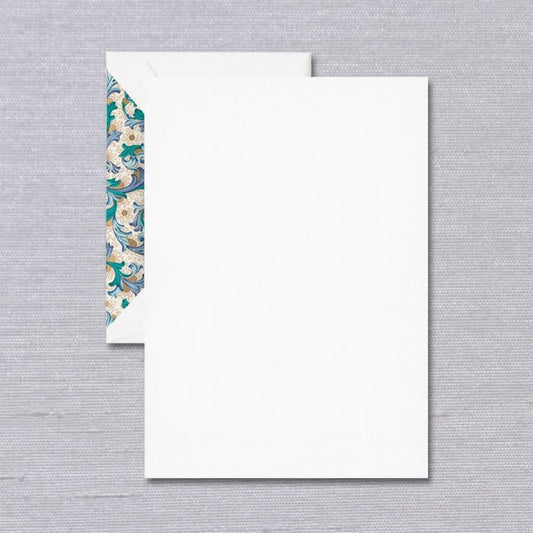 Crane Blue Florentine Pearl White Half Sheet (20 ea)