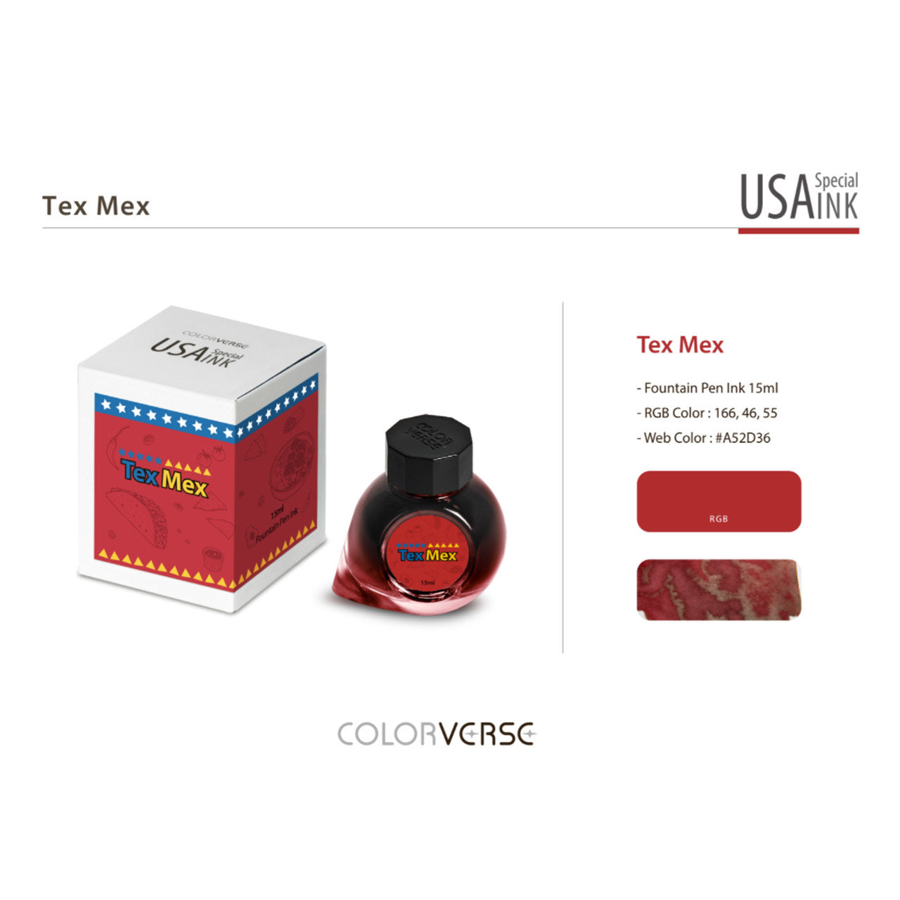 Colorverse Tex Mex (15ml) Bottled Ink (USA Special Series, Texas)