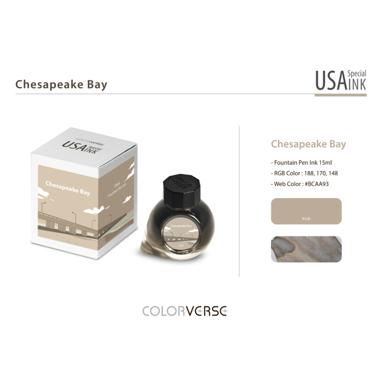 Colorverse Chesapeake Bay (15ml) Bottled Ink (USA Special Series, Virginia)