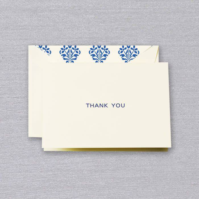 Crane Navy Block Text Thank You Note (10 ea)