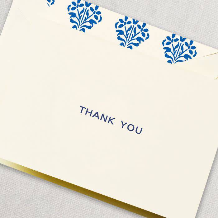 Crane Navy Block Text Thank You Note (10 ea)