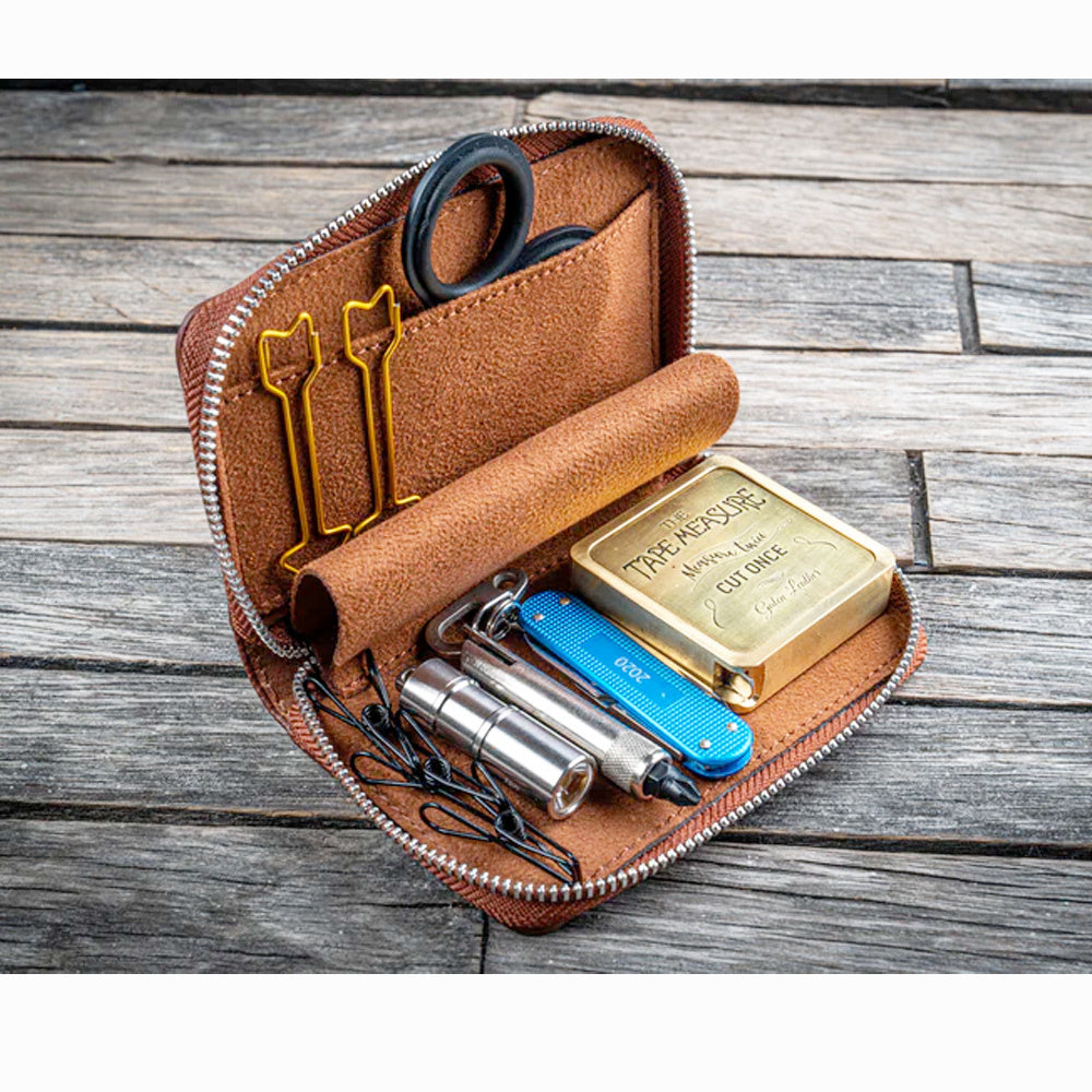 Galen Leather EDC Wallet - Crazy Horse Brown
