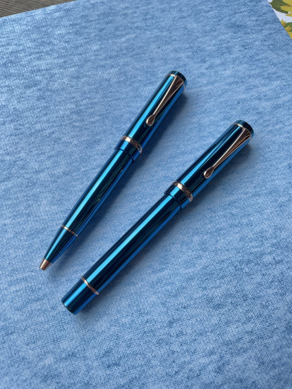 Conklin Duragraph Metal Fountain Pen - PVD Blue