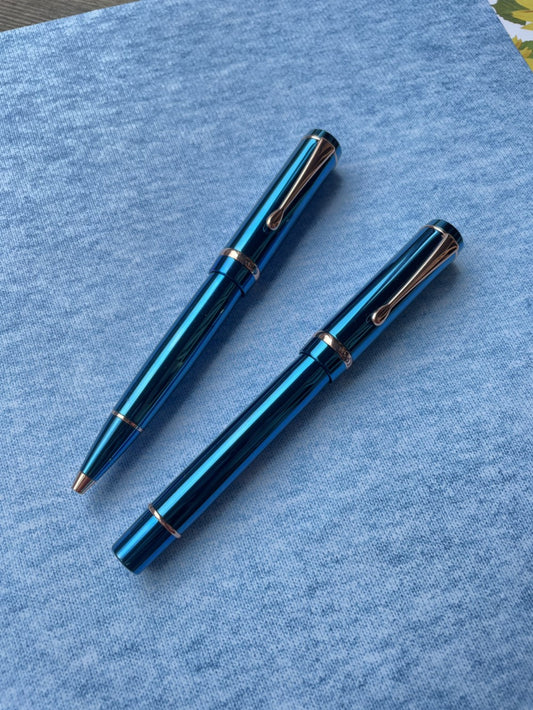 Conklin Duragraph Metal Fountain Pen - PVD Blue