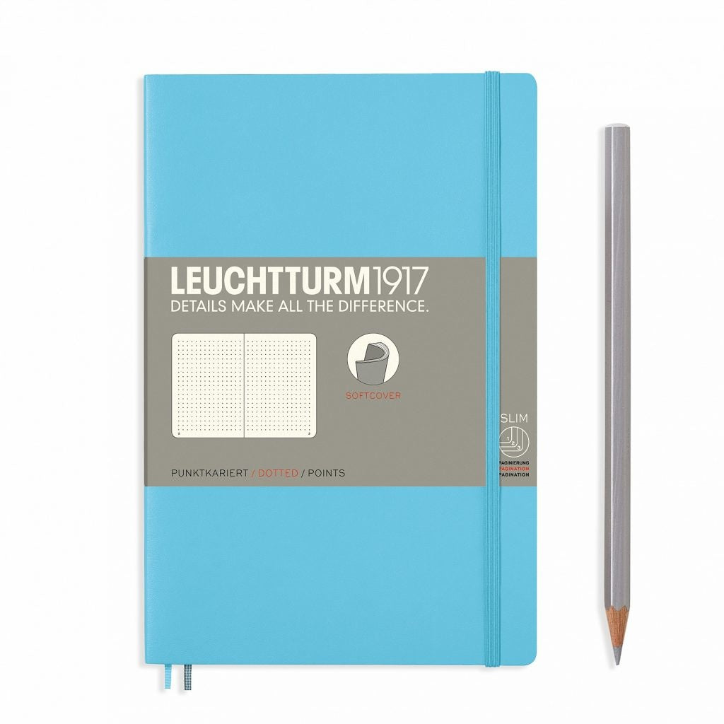 Leuchtturm1917 B6+ Paperback Softcover Plain Notebook - Ice Blue (Discontinued)