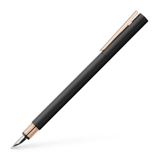 Faber-Castell Neo Slim Fountain Pen - Matte Black and Rose Gold