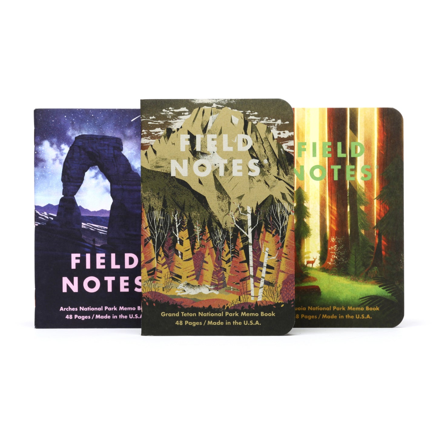 Field Notes Notebook - National Parks Series D: Grand Teton, Arches, Sequoia (3-Pack)