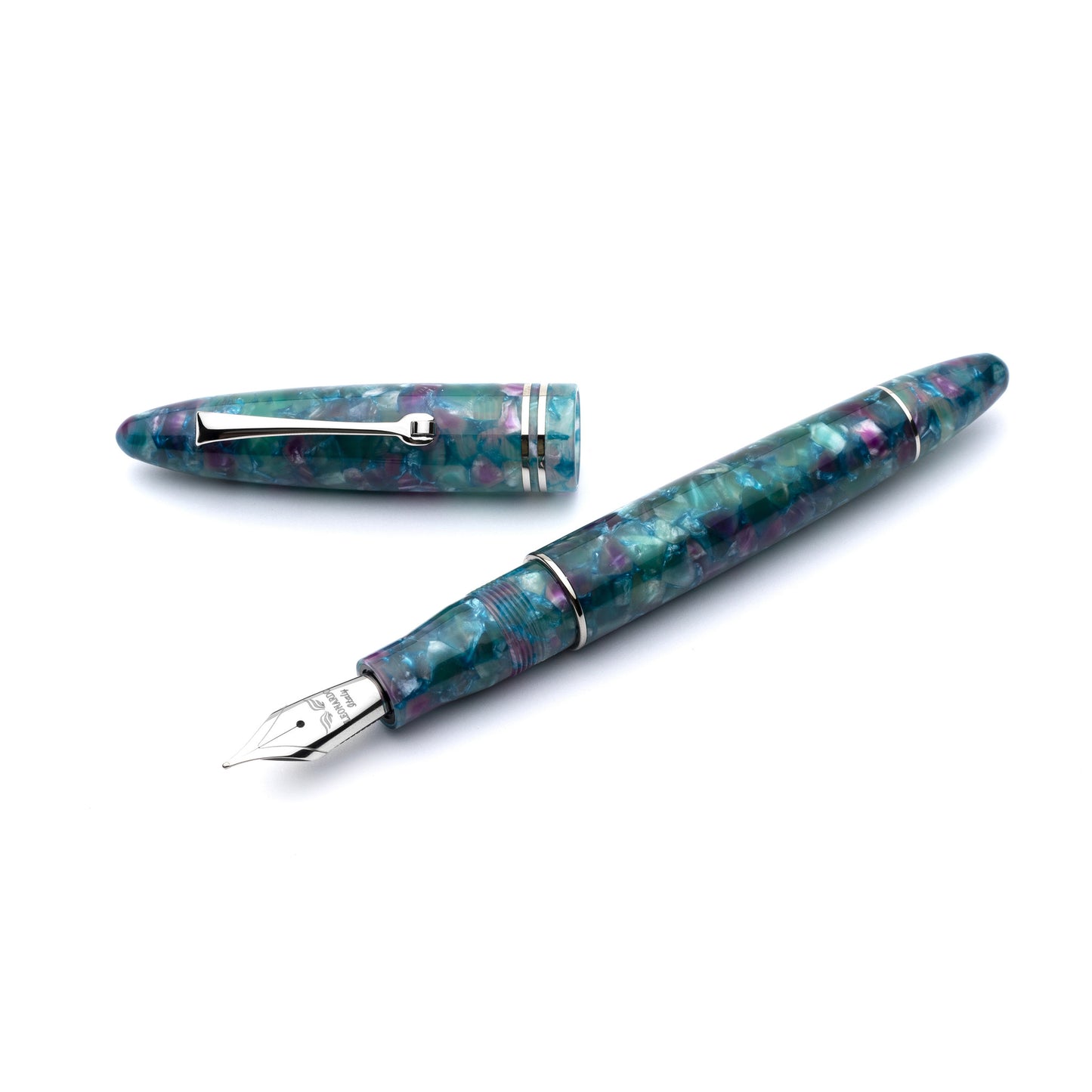 Leonardo Furore Fountain Pen - Aquapetra with Silver Trim