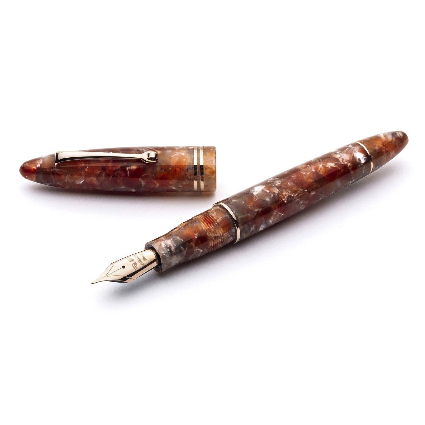 Leonardo Furore Fountain Pen - Ginger with Rose Gold Trim