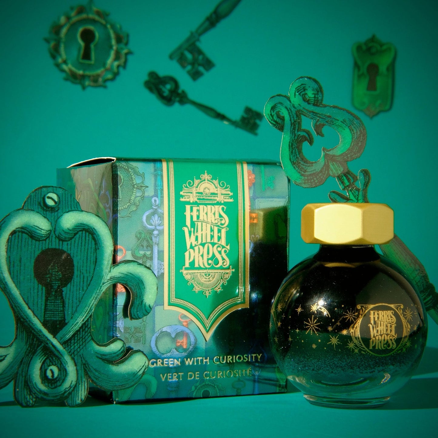 Ferris Wheel Press Green with Curiosity (20ml) Bottled Ink - Down the Rabbit Hole