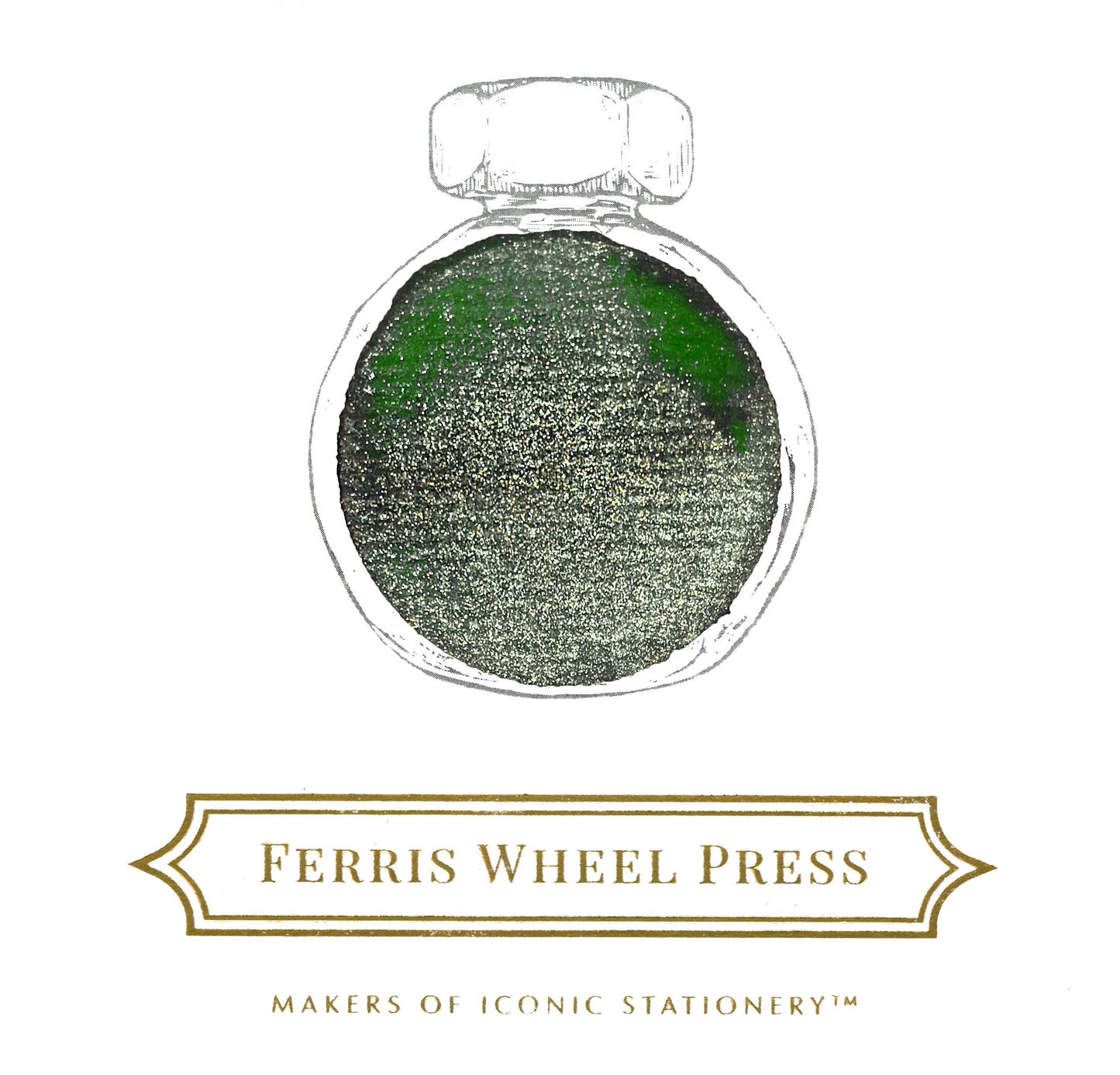 Ferris Wheel Press Curious Collaborations | Lunar New Year Twin Jade Ink | Sunlit Jade (38ml) Bottled Ink (Special Edition)