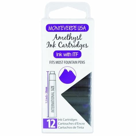 Monteverde Amethyst Ink Cartridges (Set of 12)