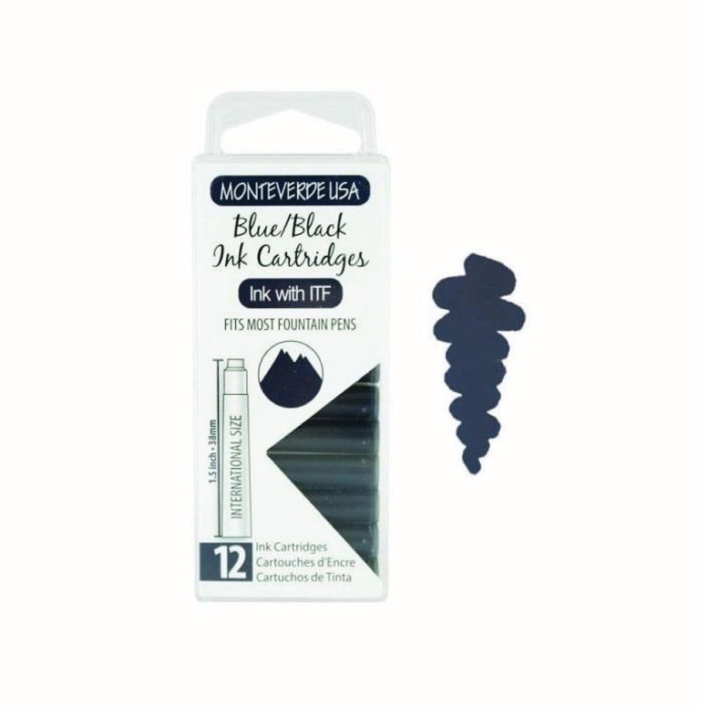 Monteverde Blue-Black Ink Cartridges (Set of 12)