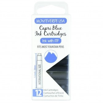 Monteverde Capri Blue Ink Cartridges (Set of 12)
