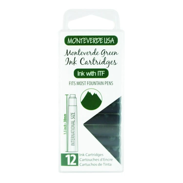 Monteverde Green Ink Cartridges (Set of 12)