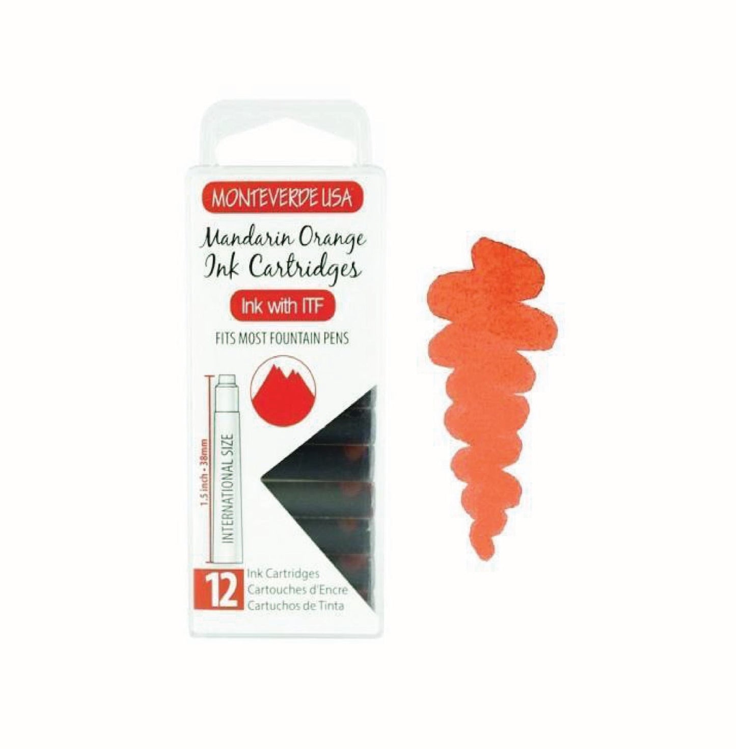 Monteverde Mandarin Orange Ink Cartridges (Set of 12)