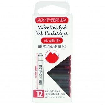 Monteverde Valentine Red Ink Cartridges (Set of 12)