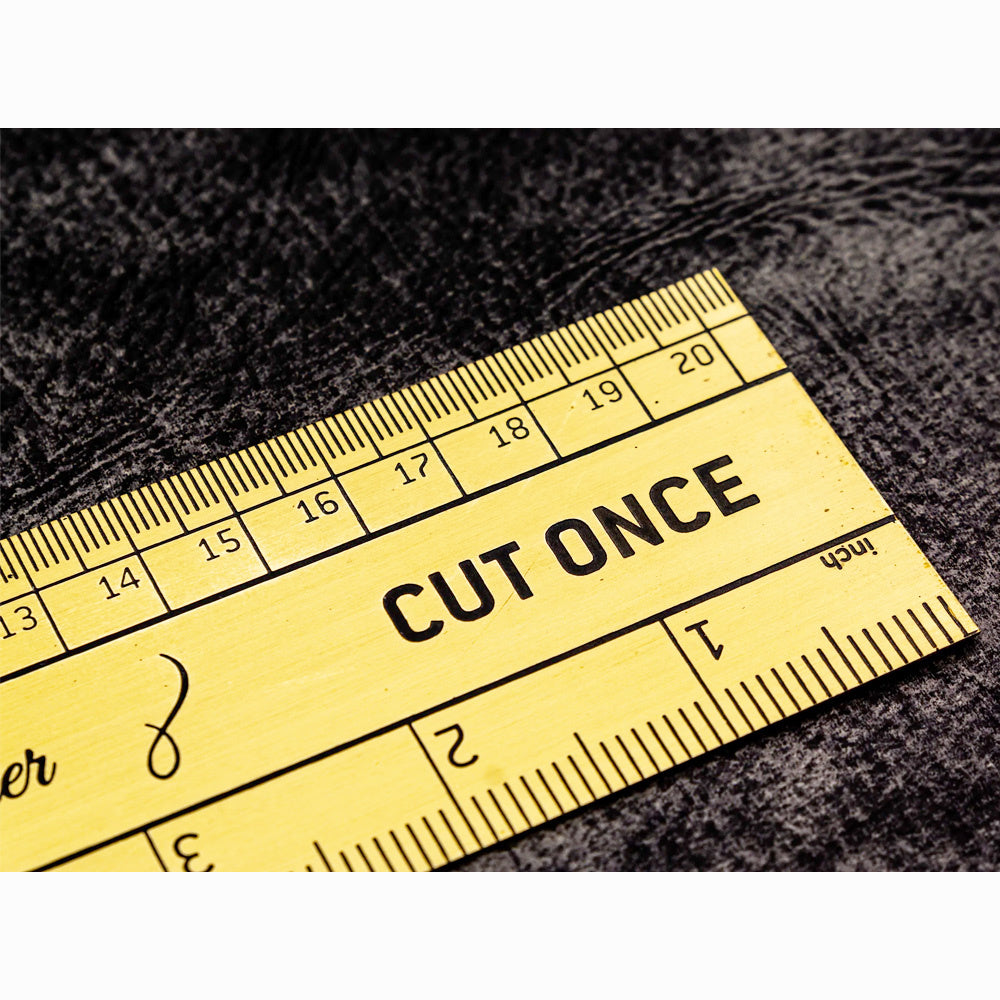 Galen Leather Co. Vintage Inspired Brass Ruler - Imperial and Metric M