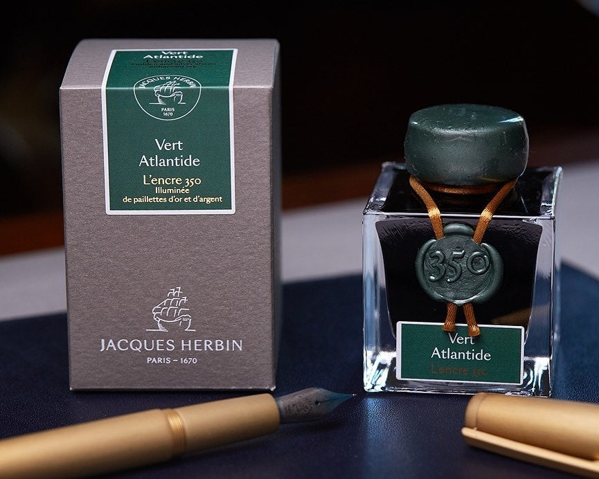 Jacques Herbin 350th Anniversary Vert Atlantide 50ml Bottled Ink