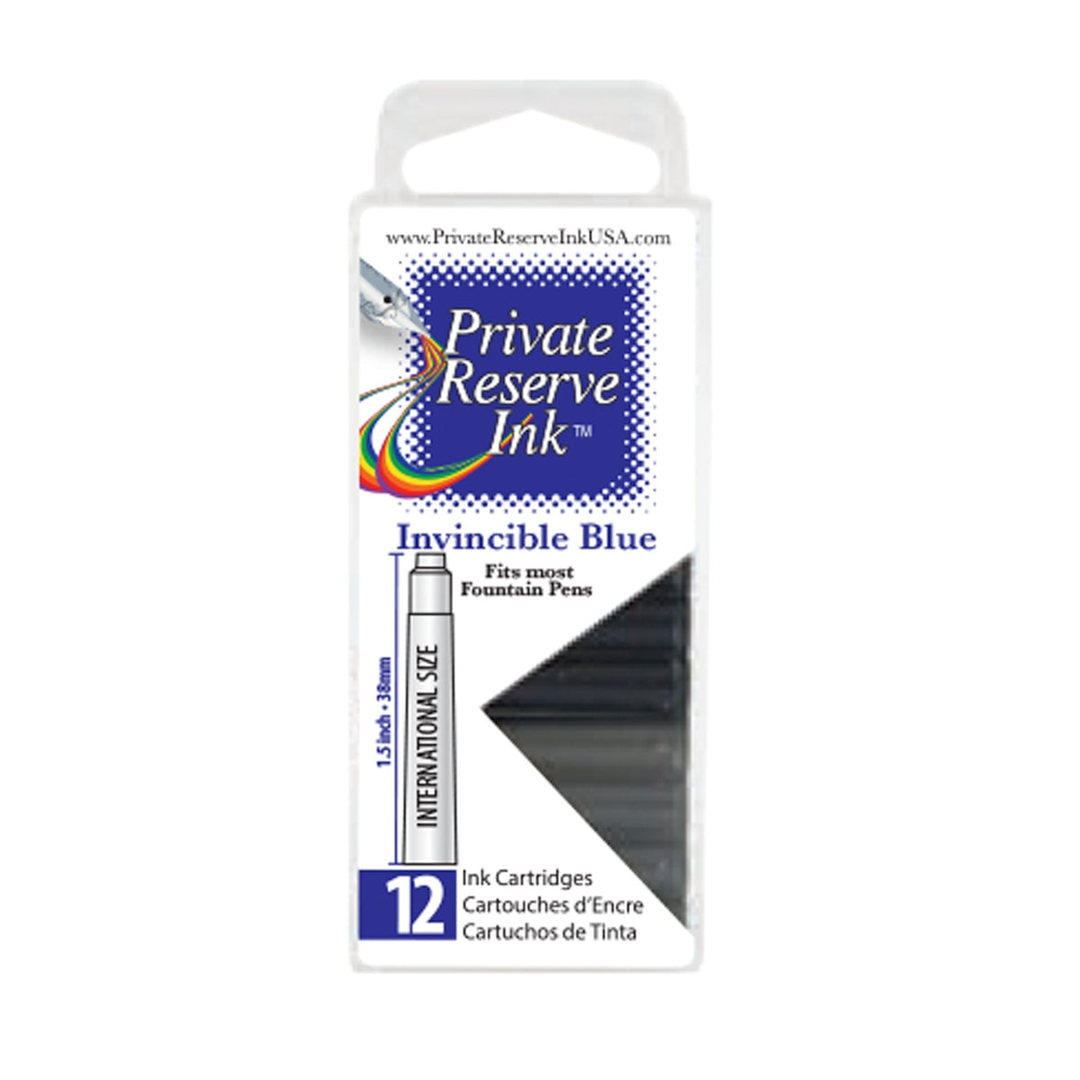 Invincible Ink Design Private Reserve Invincible Blue Ink Cartridges (Set of 12) – Dromgoole ...