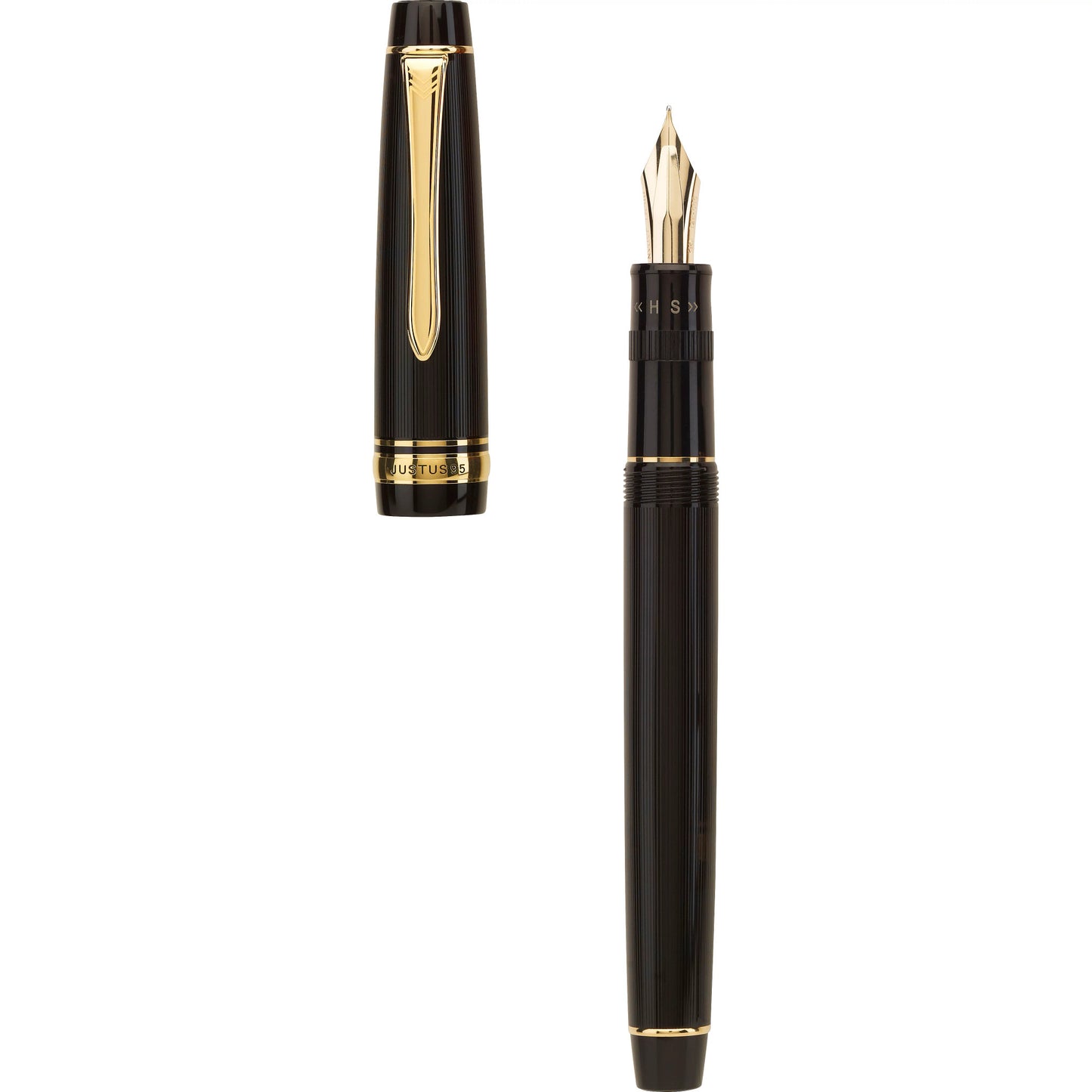 Pilot Justus 95 Fountain Pen - Black with Gold Trim