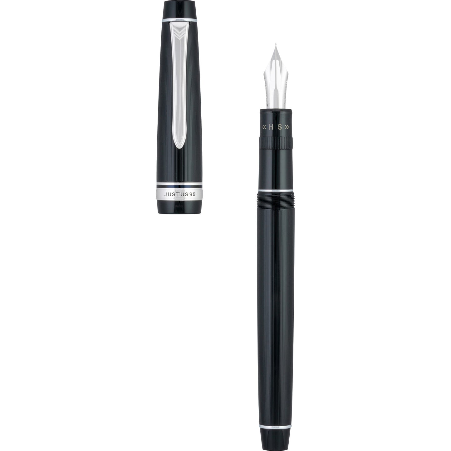 Pilot Justus 95 Fountain Pen - Black with Rhodium Trim