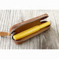 Galen Leather Single Zippered Pen Case for Kaweco Pocket Pen - Crazy Horse Brown