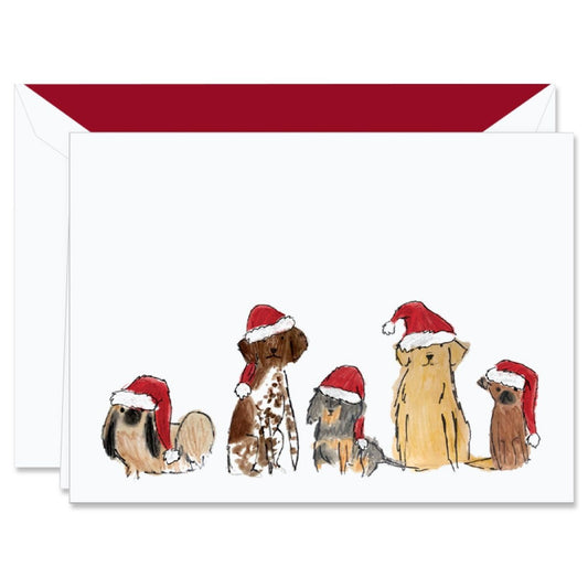 Crane Digital Santa Dogs Holiday Folded Note