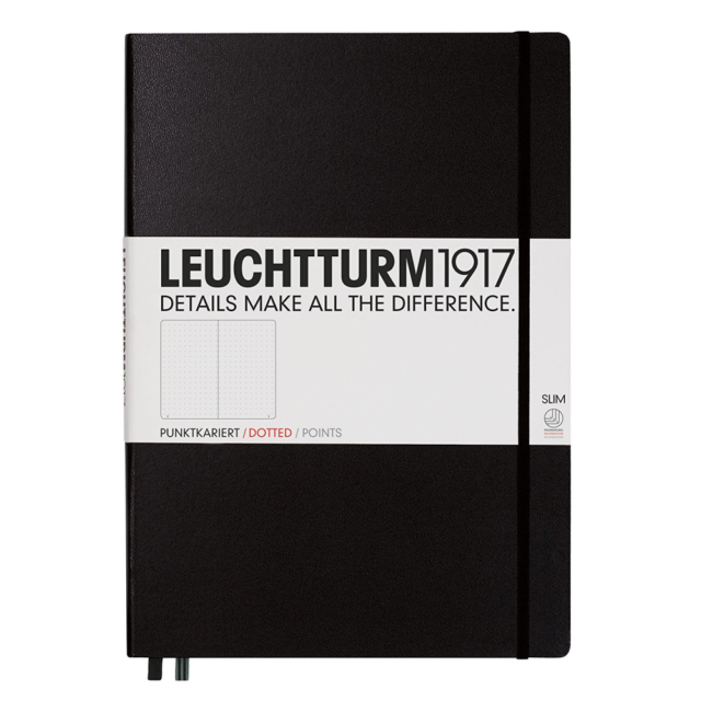 Leuchtturm1917 Master Slim A4+ Hardcover Dotted Notebook - Black