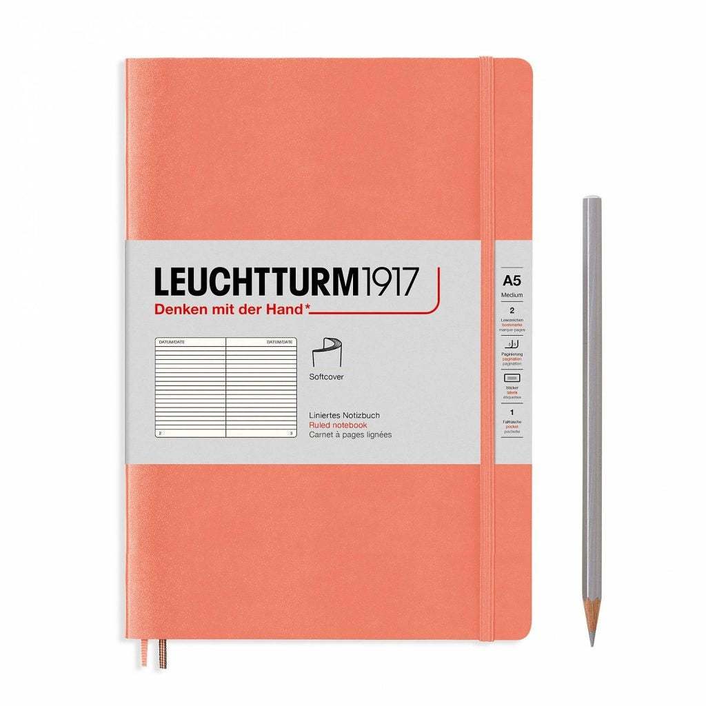 Leuchtturm1917 A5 Medium Softcover Ruled Notebook - Bellini (Discontinued)