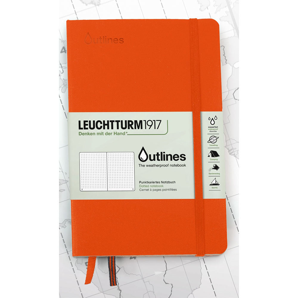 Leuchtturm1917 Outlines Paperback B6+ Softcover Dotted Notebook - Signal Orange