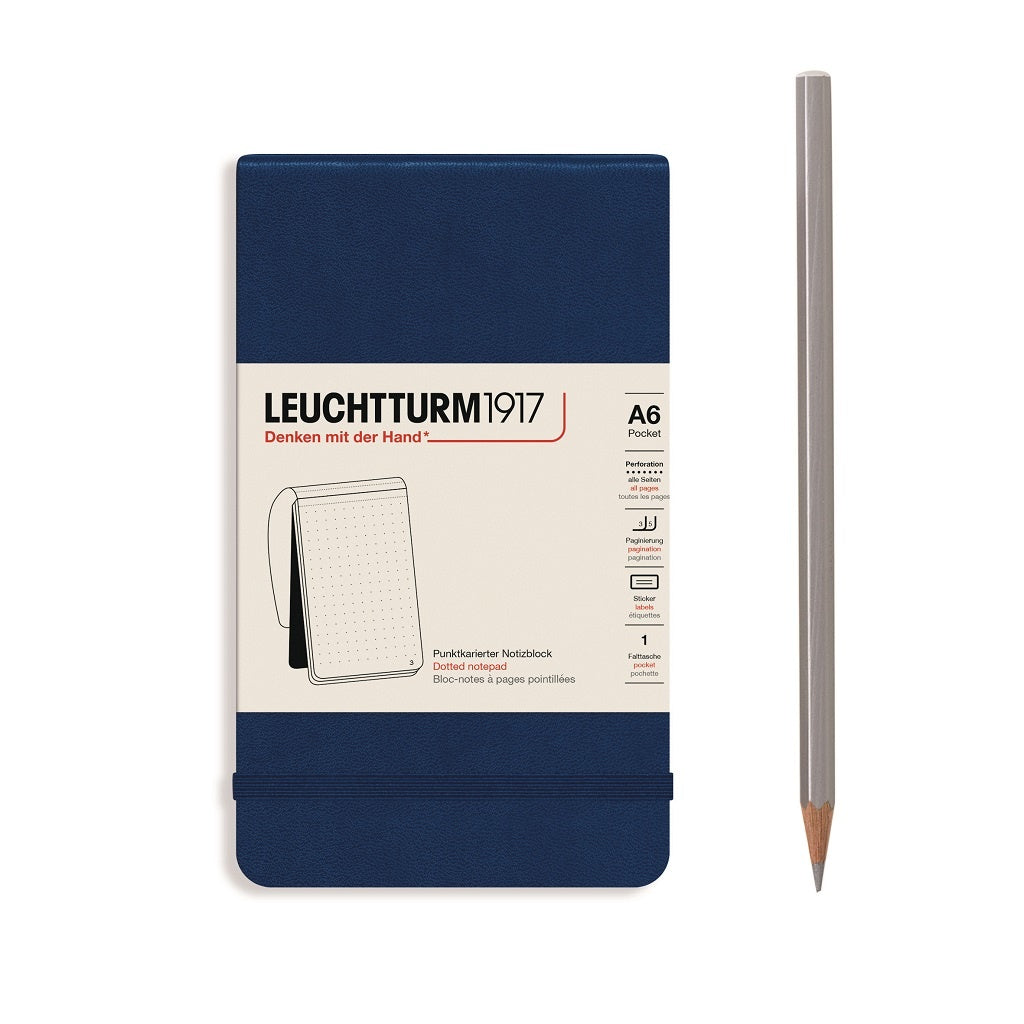 Leuchtturm1917 A6 Pocket Hardcover Dotted Notepad - Navy