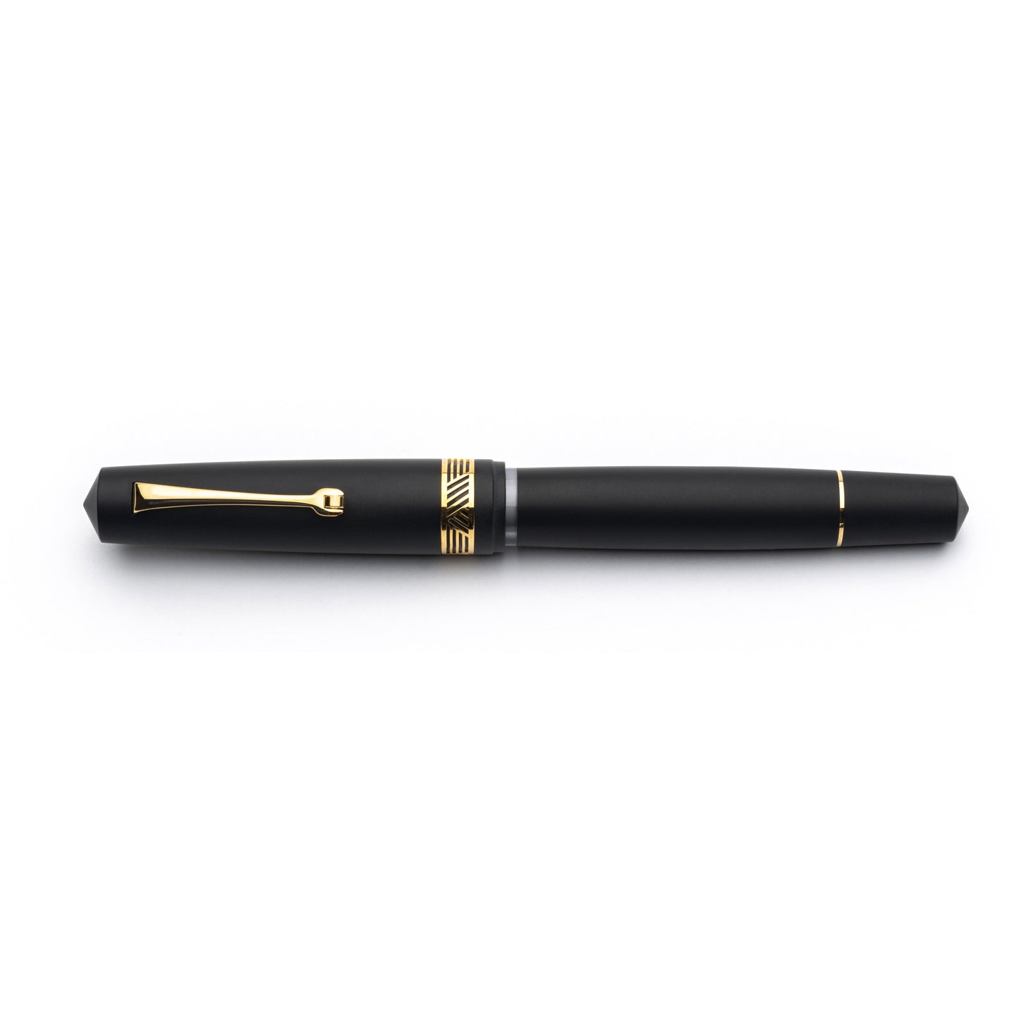 Leonardo Momento Zero Magico Fountain Pen - Black Matte with Gold Trim