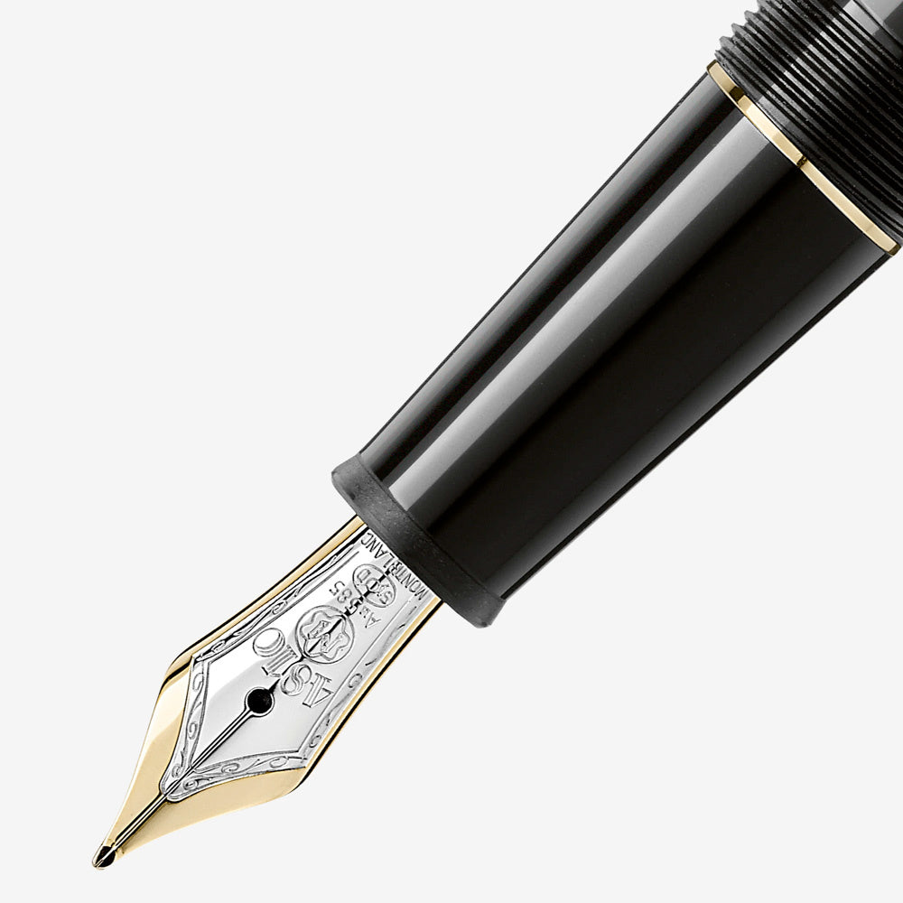Montblanc Fountain Pen - Black with Gold Trim (Meisterstück