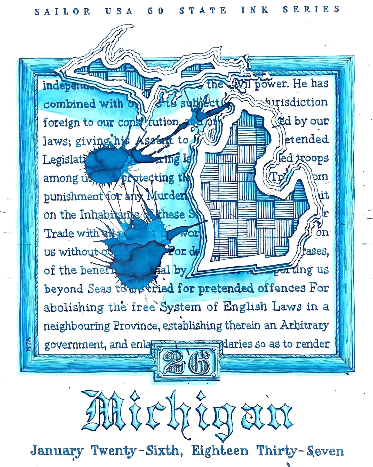 Sailor USA 50 States - Michigan (20ml) Bottled Ink