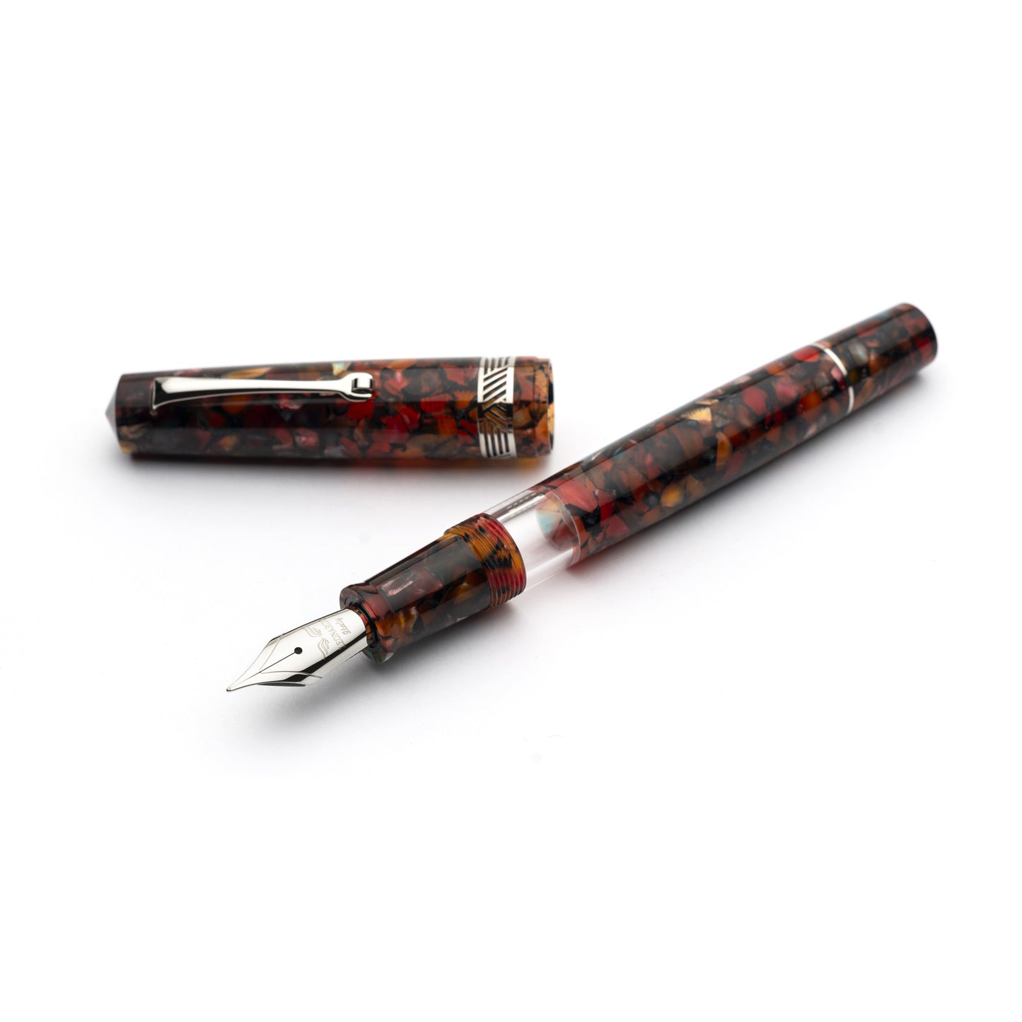 Leonardo Momento Magico Fountain Pen - Millefiori with Silver Trim