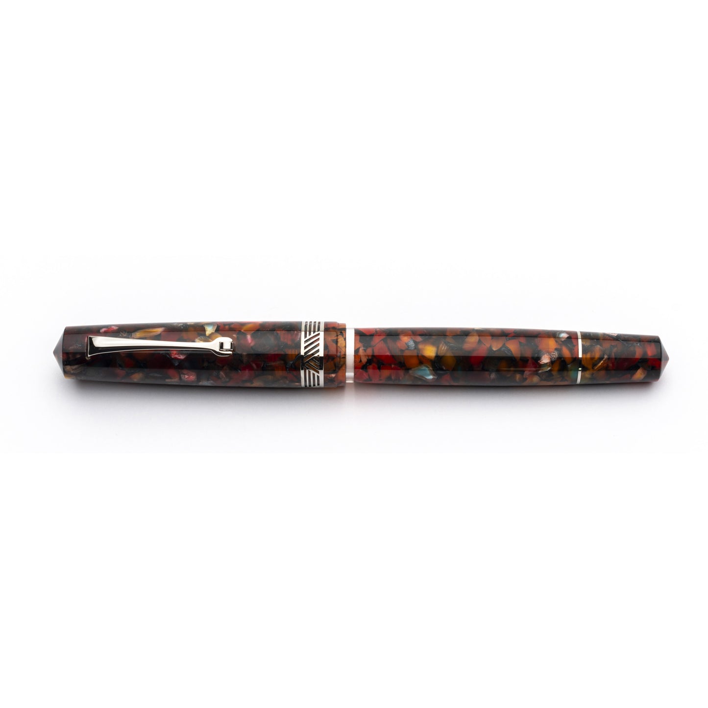 Leonardo Momento Magico Fountain Pen - Millefiori with Silver Trim