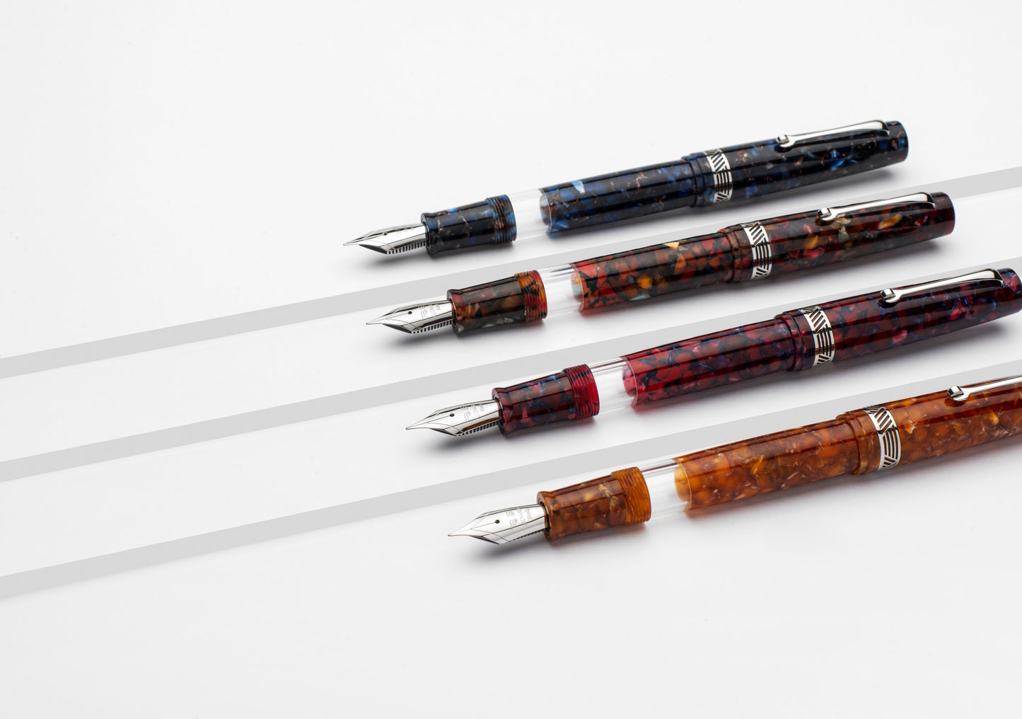 Leonardo Momento Magico Fountain Pen - Tramonto with Silver Trim (Retired)