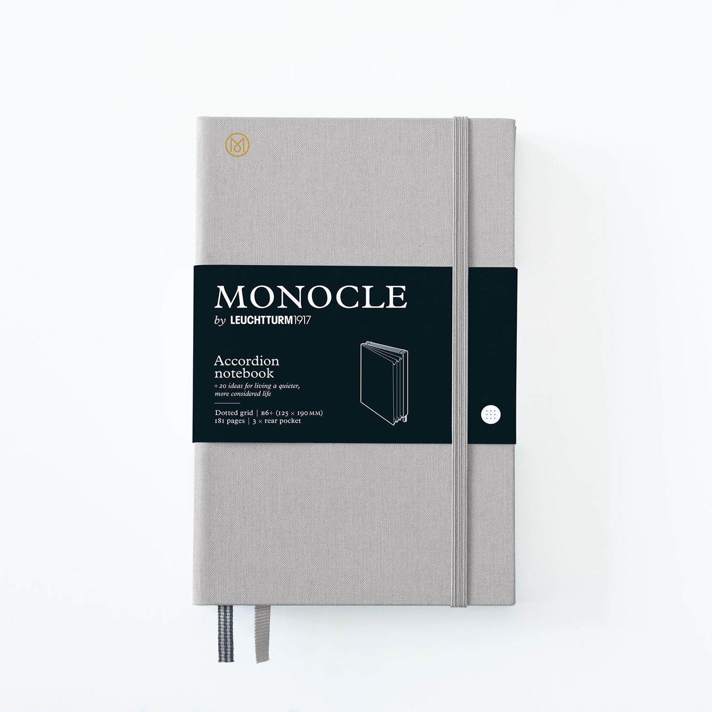 Leuchtturm1917 Monocle B6+ Paperback Wallet/Accordian Dotted Notebook - Light Gray