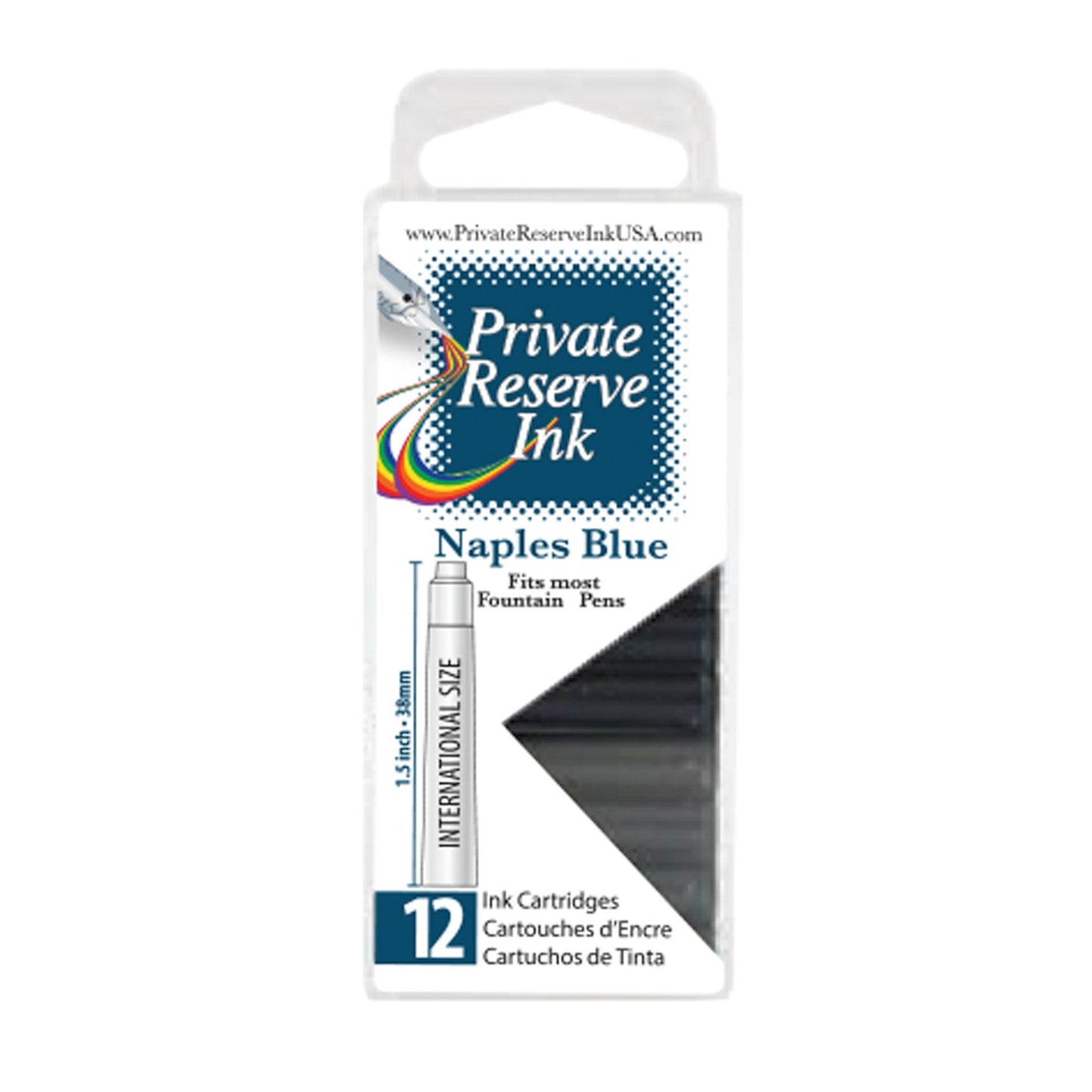 Private Reserve Naples Blue Ink Cartridges (Set of 12)
